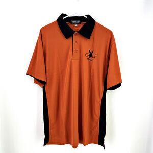 Playboy Golf Team Polo Shirt Wicking Quick Dry Orange Black